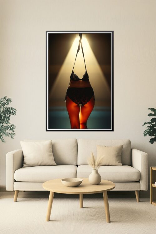 Laced in Shadow – Erotic Lingerie Silhouette Poster picture