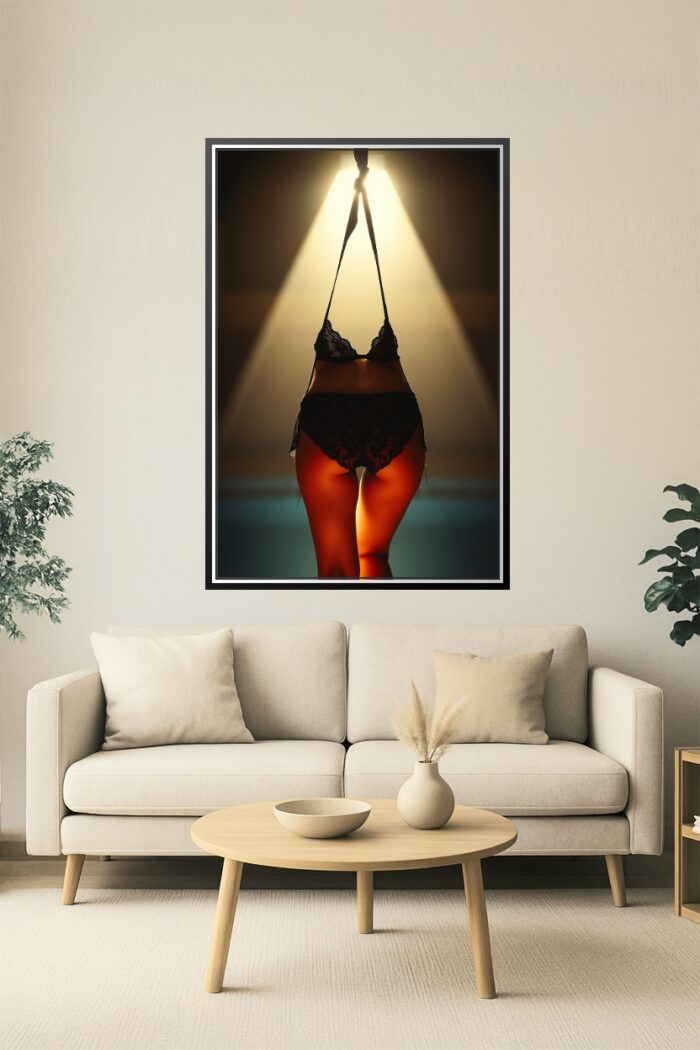 Laced in Shadow – Erotic Lingerie Silhouette Poster picture