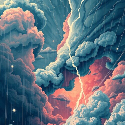 Electric Tempest – Surreal Lightning Storm Art Poster picture