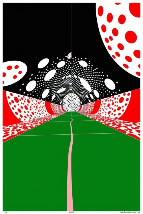 Dot Dimension – Psychedelic Pop Tunnel Art Poster picture