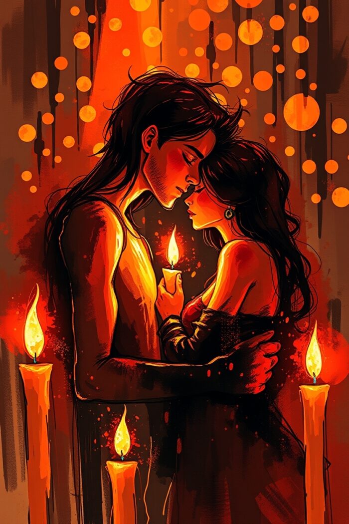 Candlelit Hearts – Intimate Romance Art Poster picture