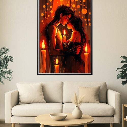 Candlelit Hearts – Intimate Romance Art Poster picture