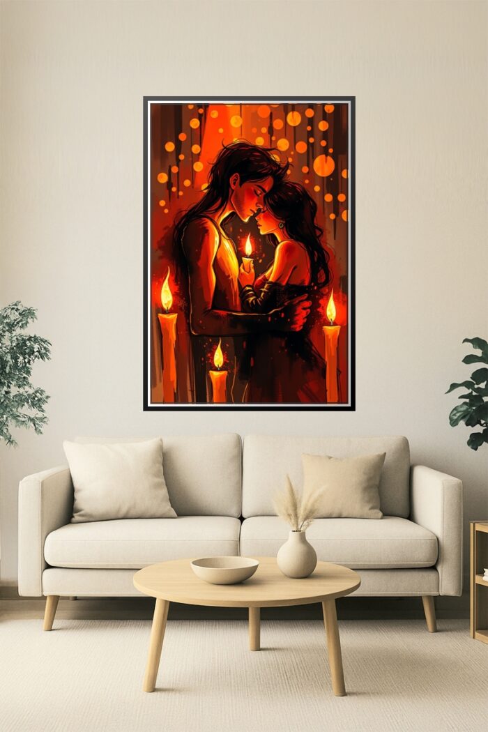 Candlelit Hearts – Intimate Romance Art Poster picture