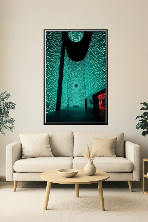 Infinity Vault – Futuristic Light Chamber Art Poster picture