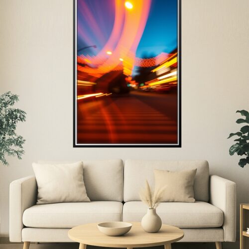City Pulse – Abstract Neon Motion Blur Poster picture