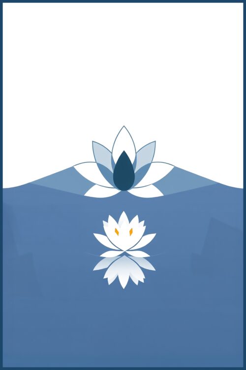Zen Lotus Reflection – Minimalist Serenity Poster picture