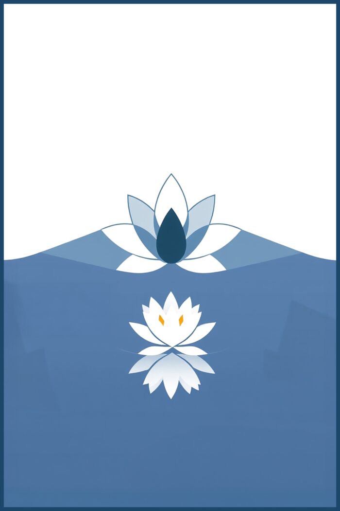 Zen Lotus Reflection – Minimalist Serenity Poster picture
