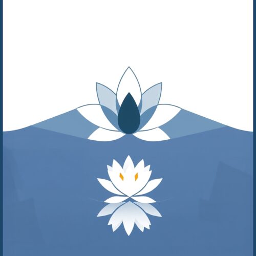 Zen Lotus Reflection – Minimalist Serenity Poster picture