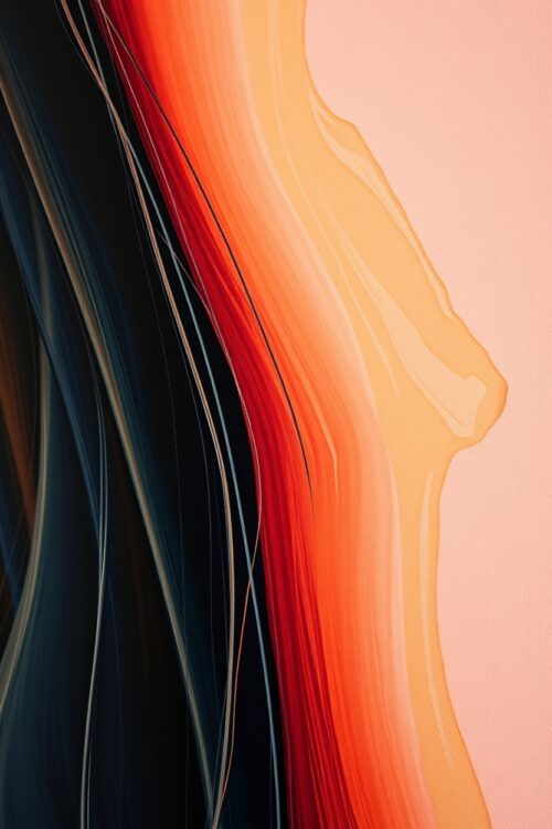 Sensual Flow – Abstract Female Silhouette in Motion Poster picture