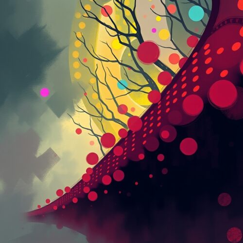 Surreal Branches – Colorful Abstract Dreamscape Poster picture