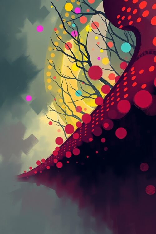 Surreal Branches – Colorful Abstract Dreamscape Poster picture