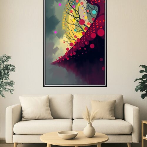 Surreal Branches – Colorful Abstract Dreamscape Poster picture