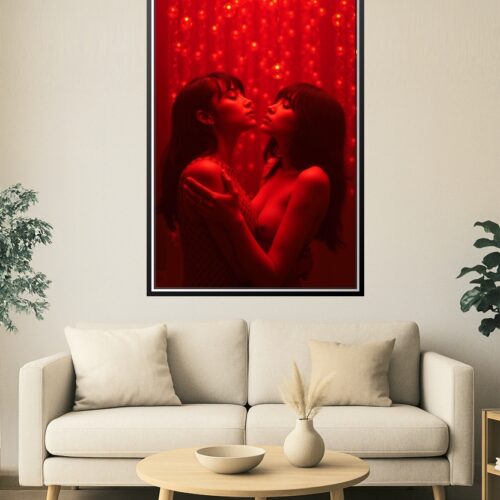 Red Desire – Erotic Mirror Embrace Poster picture