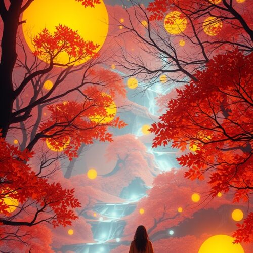 Dreamfall Grove – Surreal Fantasy Landscape Poster picture