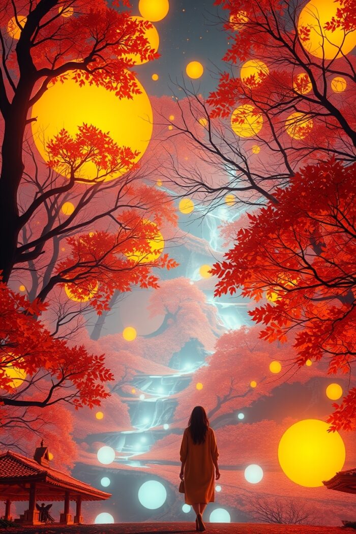 Dreamfall Grove – Surreal Fantasy Landscape Poster picture