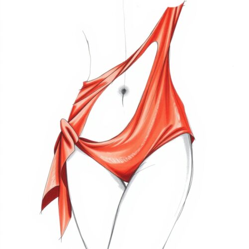 Sensual Elegance in Red – Fashion Illustration Poster picture