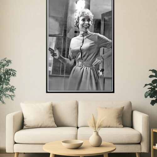 Janet Leigh Poster – Classic 1950s Hollywood Icon in Retro Glamour, Vintage Black and White Print picture
