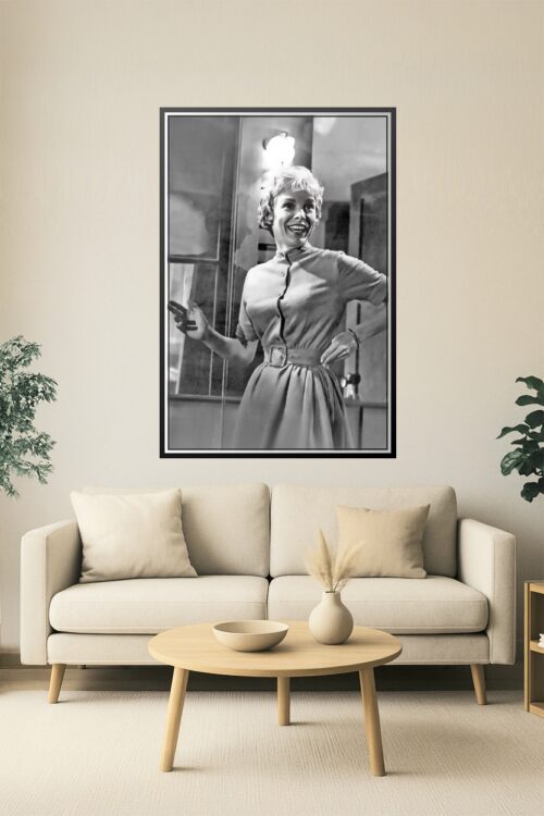 Janet Leigh Poster – Classic 1950s Hollywood Icon in Retro Glamour, Vintage Black and White Print picture