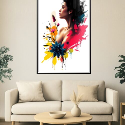 Floral Inked Passion – Bold Feminine Graffiti Art Poster picture