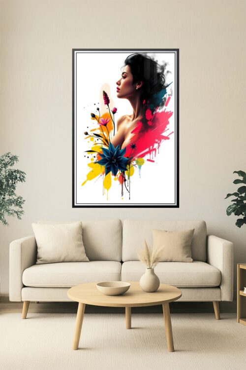 Floral Inked Passion – Bold Feminine Graffiti Art Poster picture