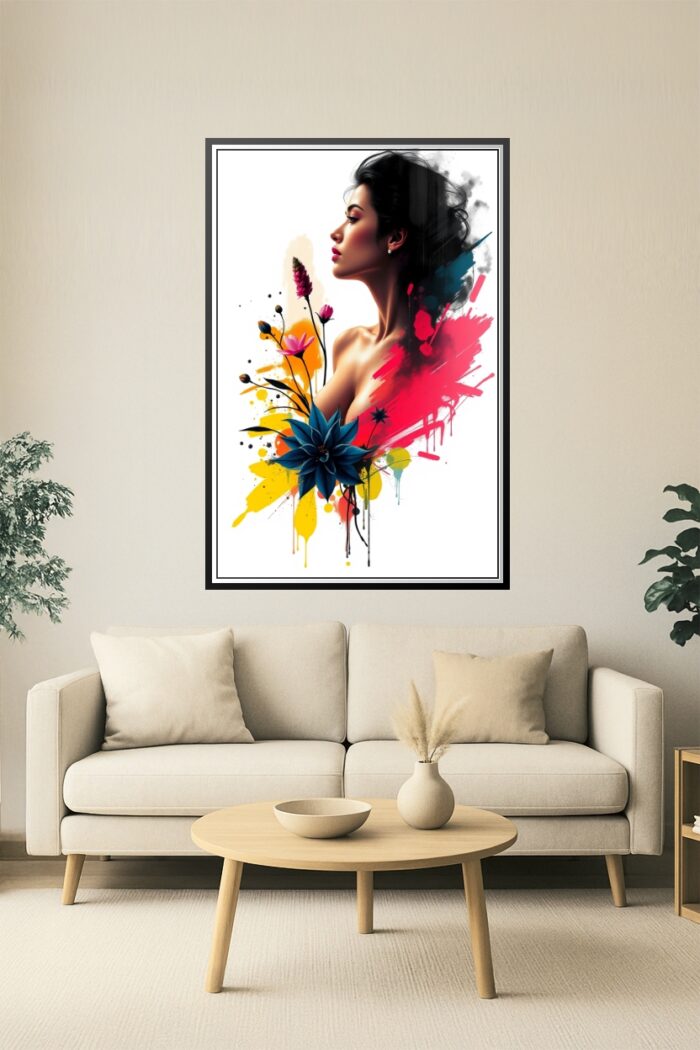 Floral Inked Passion – Bold Feminine Graffiti Art Poster picture