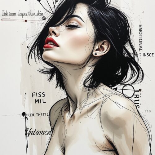 Ink & Emotion – Sensual Abstract Woman Art Poster picture