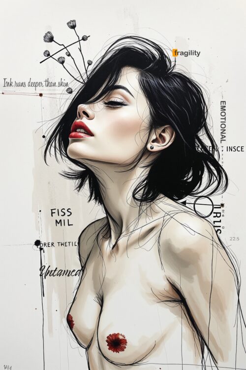 Ink & Emotion – Sensual Abstract Woman Art Poster picture