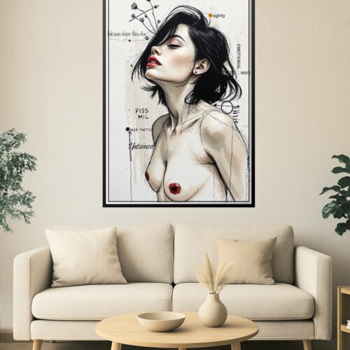 Ink & Emotion – Sensual Abstract Woman Art Poster picture