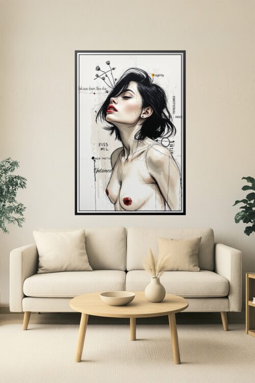 Ink & Emotion – Sensual Abstract Woman Art Poster picture