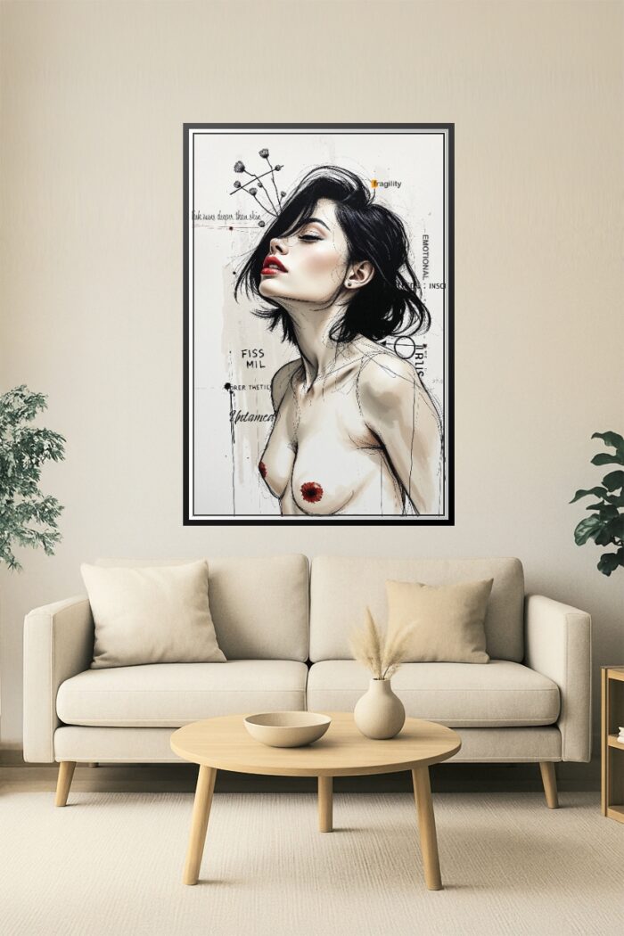 Ink & Emotion – Sensual Abstract Woman Art Poster picture