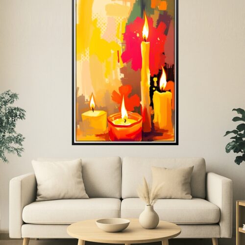 Abstract Candle Glow – Warm Flame Expressionism Poster picture
