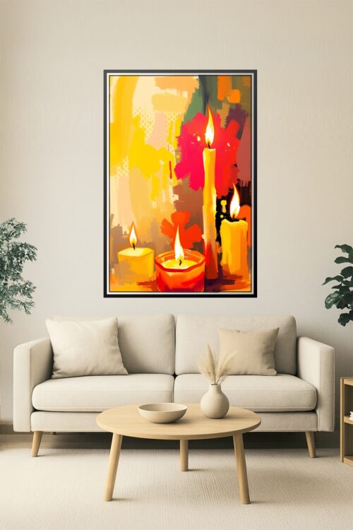 Abstract Candle Glow – Warm Flame Expressionism Poster picture