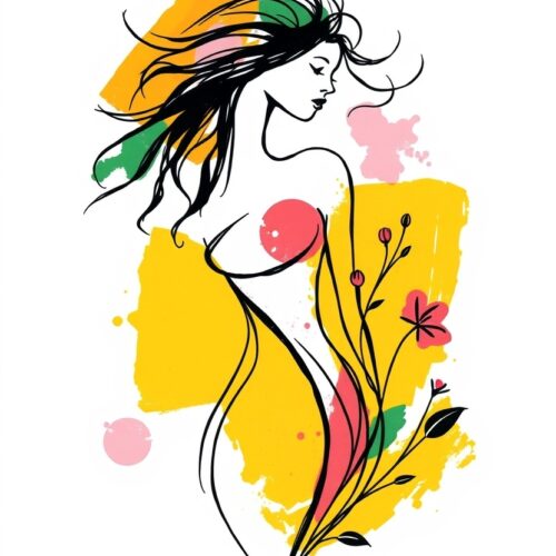 Floral Muse – Minimalist Feminine Line Art Poster picture