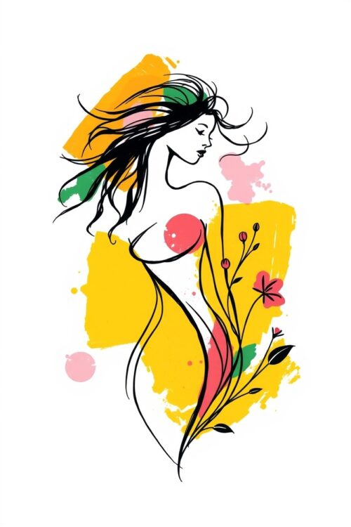 Floral Muse – Minimalist Feminine Line Art Poster picture