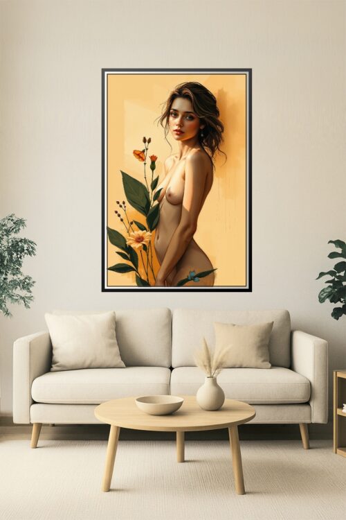 Floral Nude Muse Poster – Sensual Botanical Wall Art picture