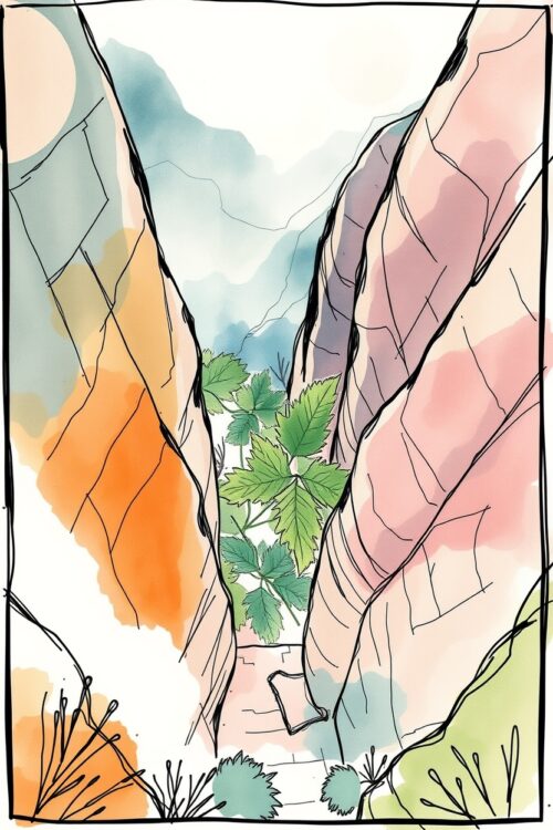 Canyon Breeze – Abstract Nature Landscape Art Poster picture