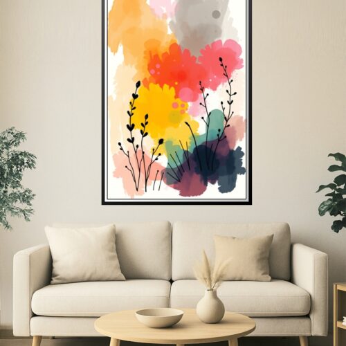 Bloomfield Harmony – Abstract Watercolor Floral Art Print picture