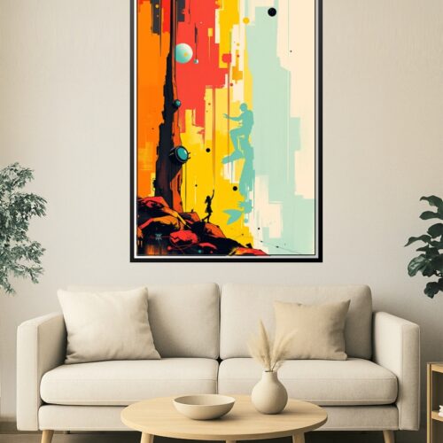Stellar Ascent – Retro Sci-Fi Adventure Abstract Art Poster picture