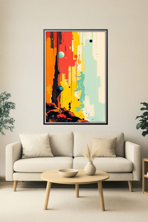 Stellar Ascent – Retro Sci-Fi Adventure Abstract Art Poster picture
