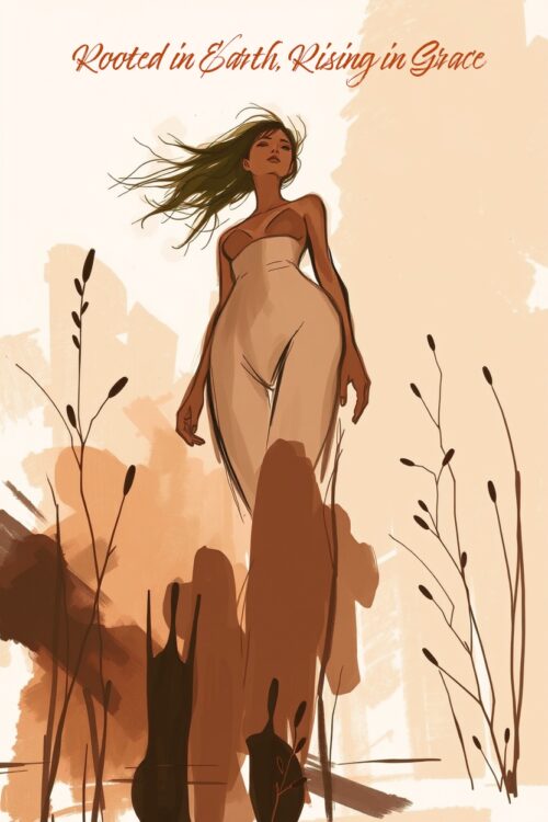 Rooted in Earth, Rising in Grace – Minimalist Feminine Nature Art Poster picture