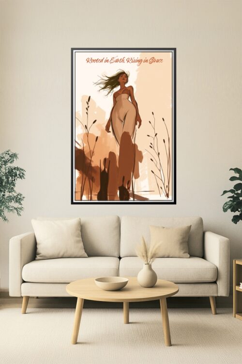 Rooted in Earth, Rising in Grace – Minimalist Feminine Nature Art Poster picture