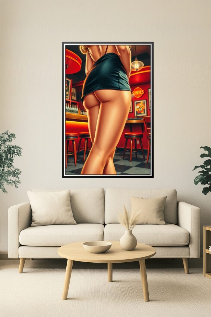 Sultry Night at the Bar – Retro Pin-Up Style Sensual Art Poster picture