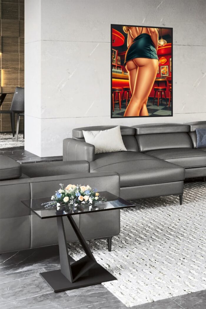Sultry Night at the Bar – Retro Pin-Up Style Sensual Art Poster picture