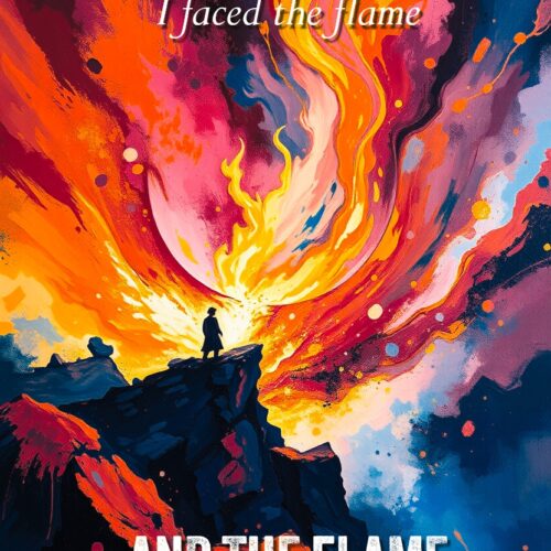 Upon the Mount – Fiery Spiritual Vision Poster | Inspirational Mountain Fire Artwork picture