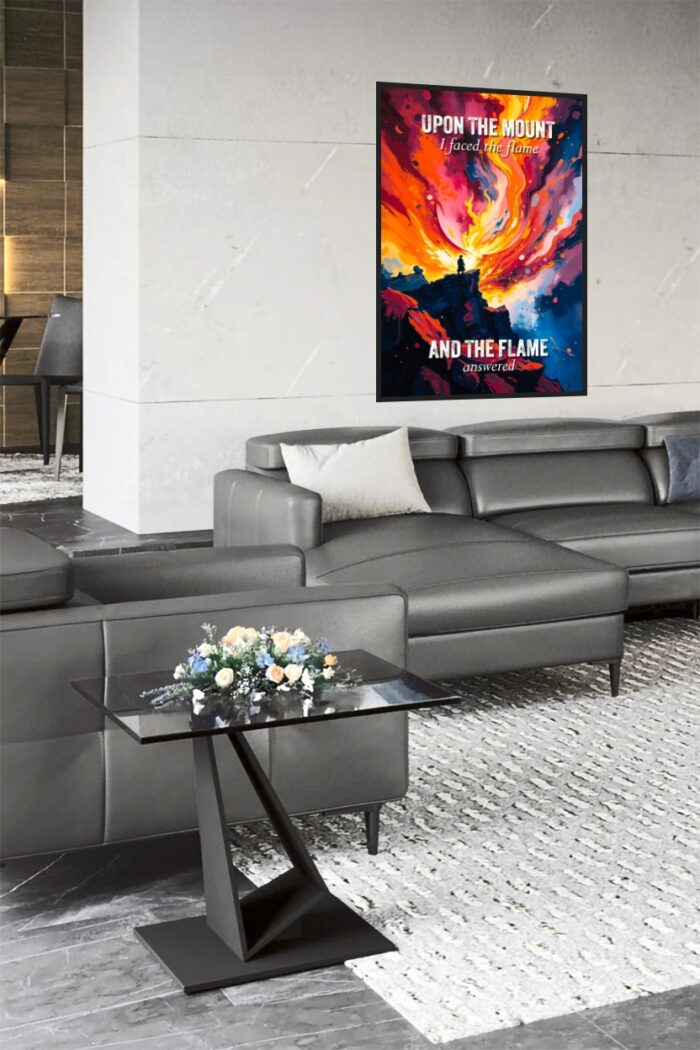 Upon the Mount – Fiery Spiritual Vision Poster | Inspirational Mountain Fire Artwork picture