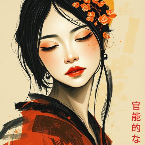 Sensual Oriental Beauty – Japanese-Inspired Art Poster picture