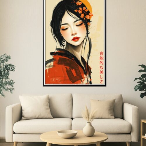 Sensual Oriental Beauty – Japanese-Inspired Art Poster picture
