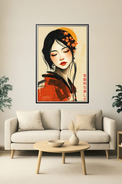 Sensual Oriental Beauty – Japanese-Inspired Art Poster picture