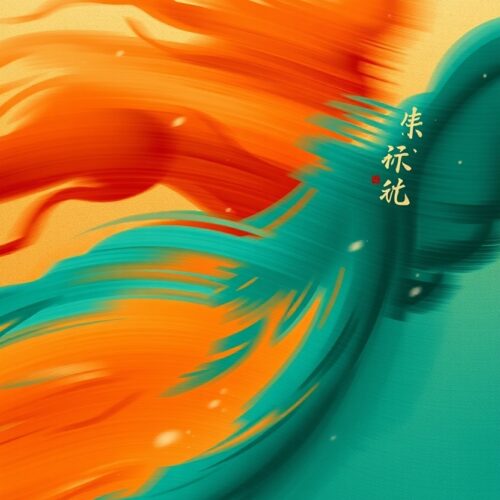 Phoenix Flow – Abstract Asian-Inspired Firebird Art Poster picture