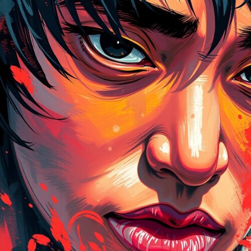 Vibrant Urban Portrait Art Poster – Bold Street Style Face Illustration picture